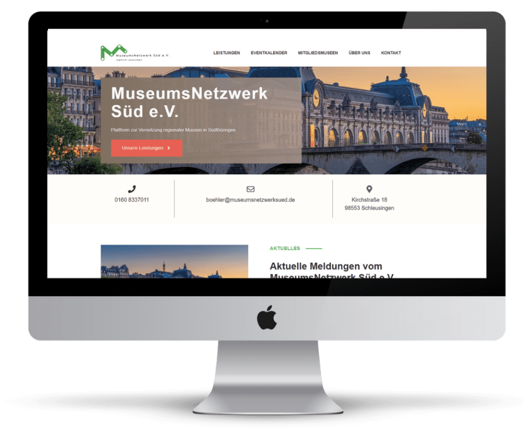 Website von MuseumsNetzwerk Süd e. V.