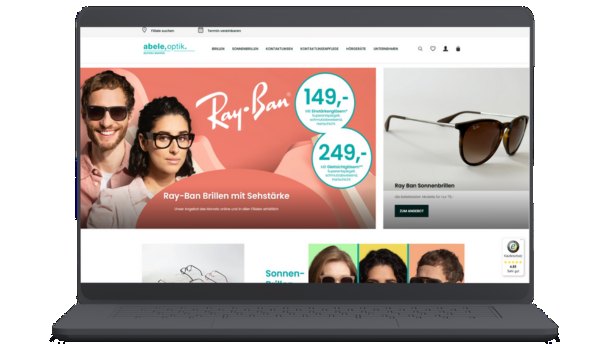 Website von Abele Optik, Optiker