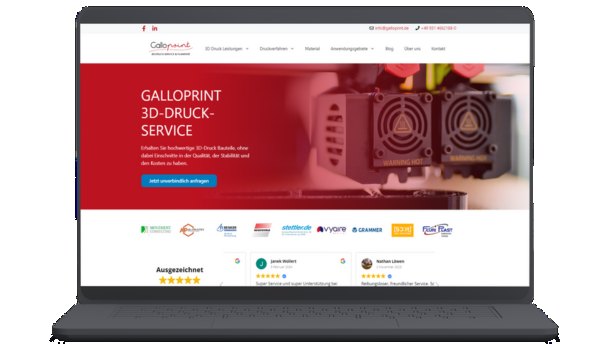 Website von Galloprint 3D-Druck