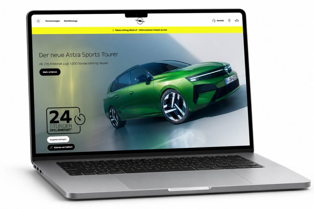 Website von Opel Automobile GmbH